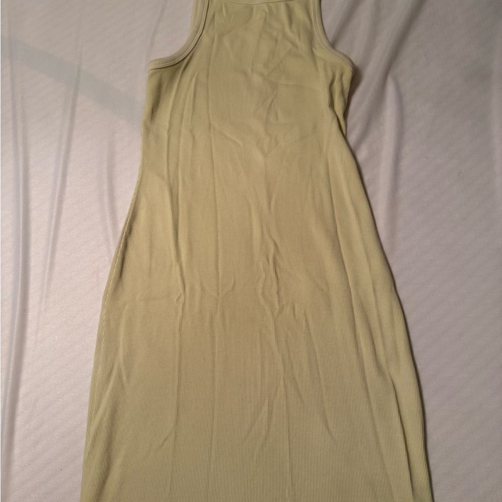 Old Navy Sleeveless Ribbed Midi Dress — Pale Yellow